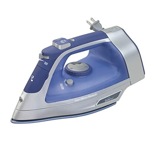 Hamilton Beach Steam Iron with Durathon Soleplate, 1500W, Blue