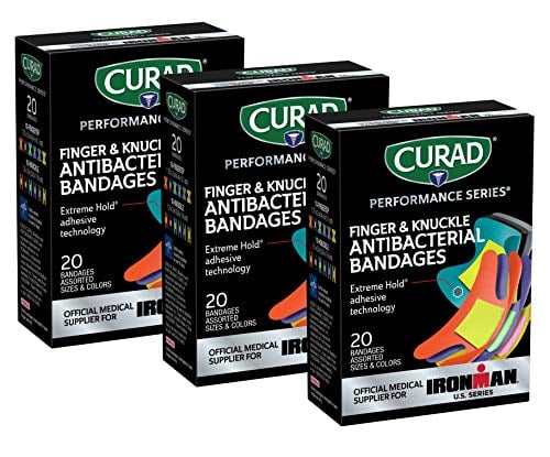 CURAD IRONMAN Antibacterial Bandages, Assorted Sizes & Colors, 3-Pack