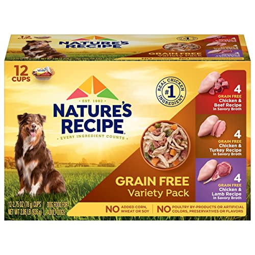 Grain Free Wet Dog Food Variety Pack, 24 Cans
