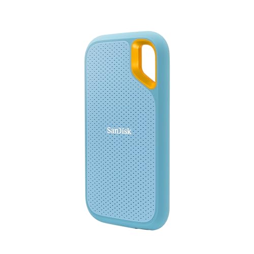 SanDisk 2TB Portable SSD, 1050MB/s, USB-C, IP65, Sky Blue