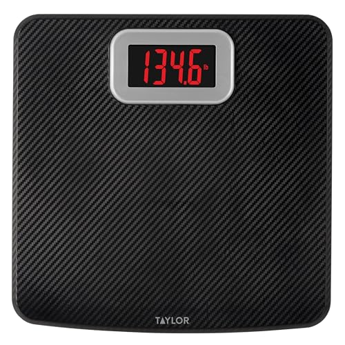 Taylor Digital Scales, 400 LB, Carbon Fiber, Anti-slip, Black
