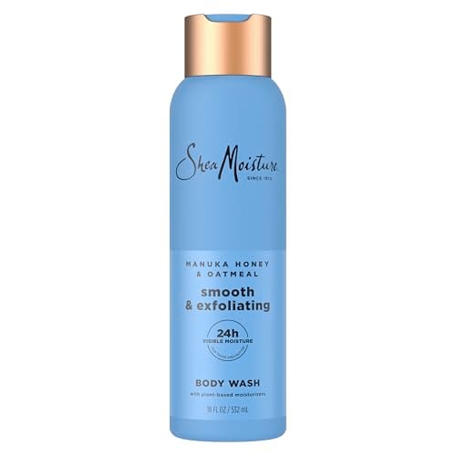 SheaMoisture Manuka Honey Oatmeal Body Wash, 18 oz, Exfoliating