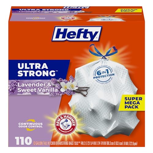 Hefty 13 Gallon Scented Trash Bags, 110 Count