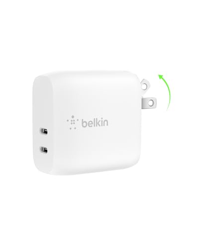 Belkin 40W Dual USB-C Fast Charger for iPhone & More – White