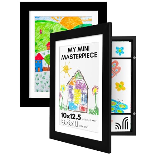 Americanflat Kids Art Frame Set, 10×12.5, Black, Holds 100 Artworks