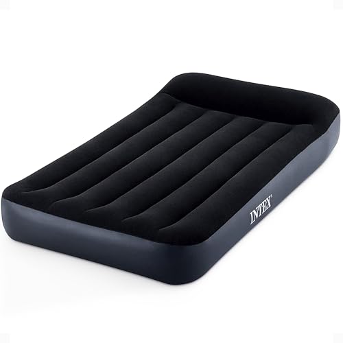 Intex Twin Airbed with Built-in Pump, Pillow Top, Blue