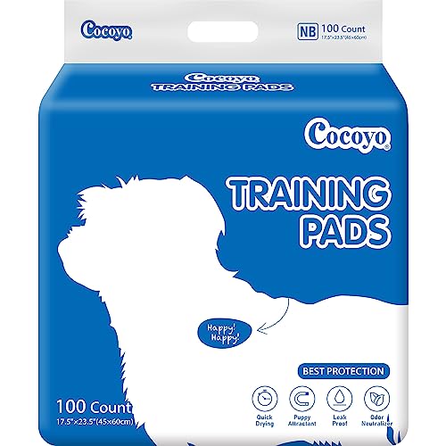 COCOYO Super Absorbent Dog Training Pads, 100 Count, Blue