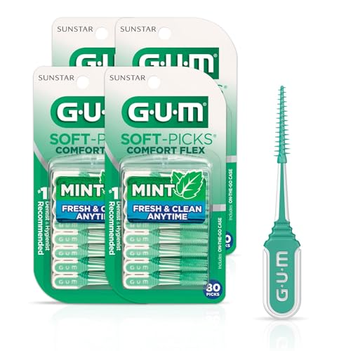 GUM Soft-Picks Comfort Flex, Disposable Dental Picks, 80 Ct (4 Pack)