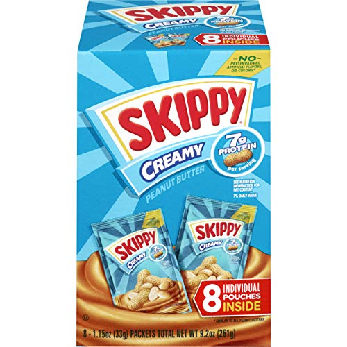 SKIPPY Creamy Peanut Butter Squeeze Packs, 8 Pouches