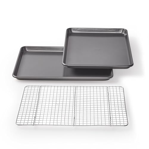 Chicago Metallic Non-Stick Baking Set with Rack, 17×12.25 Inches