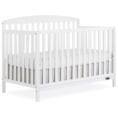 Odelle 5-in-1 Convertible Crib, White, Pinewood, Non-Toxic Paint