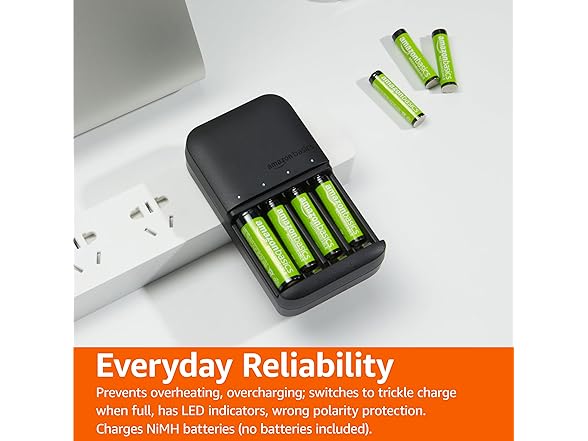 AmazonBasics Battery Charger for Rechargeable AA and AAA NiMh Batteries