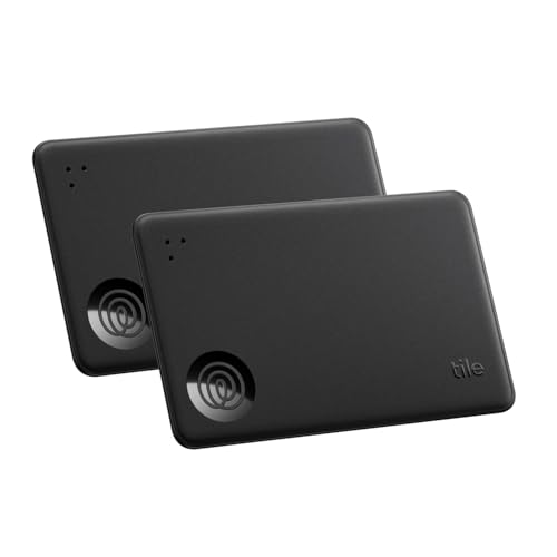 Tile Slim 2-Pack: Wallet & Item Bluetooth Tracker, Black