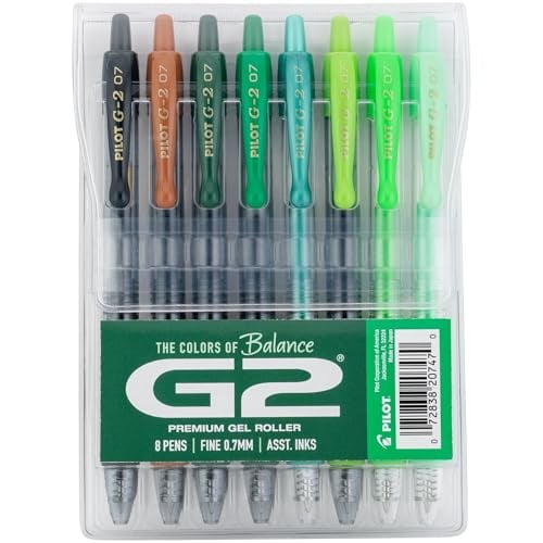 Pilot G2 Gel Pens, 8-Pack, Fine Point, Assorted Colors