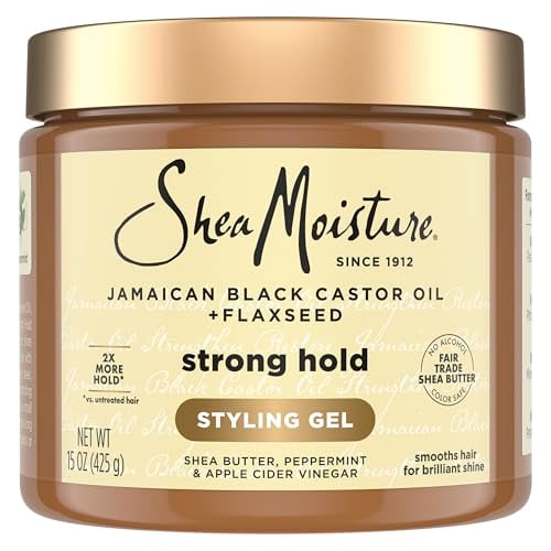 SheaMoisture Strong Hold Gel with Flaxseed & Castor Oil, 15oz