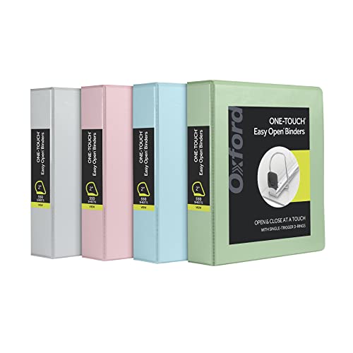 Oxford 2″ Easy Open Binders, 530 Sheets, 4 Pack