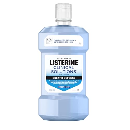 Listerine Alcohol-Free Mouthwash, 24-Hour Breath Defense, Mint, 1L