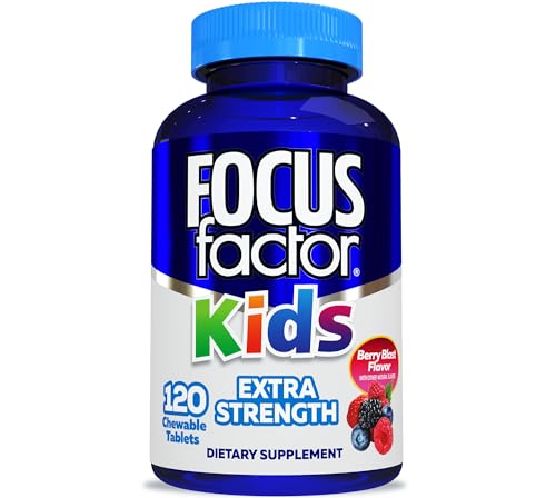 Focus Factor Kids Brain Health Chewables, 120 Ct – Gluten & Dairy Free