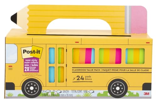 Post-it Super Sticky Notes Value Pack, 24 Pads, Bright Colors
