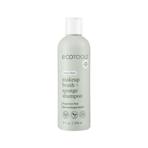 EcoTools Fragrance-Free Makeup Brush Cleanser, Vegan, 8 fl oz