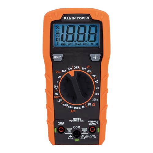 Klein Tools MM325 Multimeter, 600V Voltage Tester, Tests Batteries