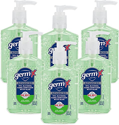 Germ-X Hand Sanitizer with Aloe & Vitamin E, 8oz, 6-Pack