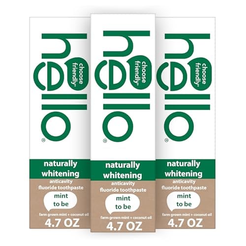Hello Naturally Whitening Toothpaste, Coconut & Tea Tree Oil, 3 Pack