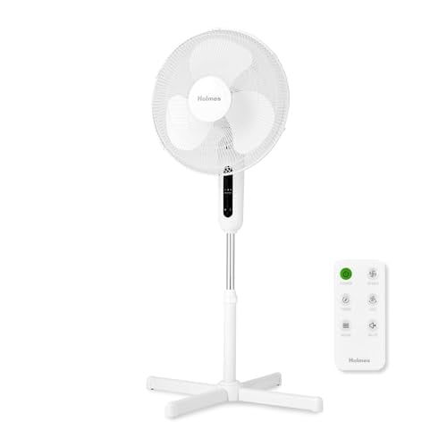 Holmes 16″ Digital Stand Fan with Remote, White