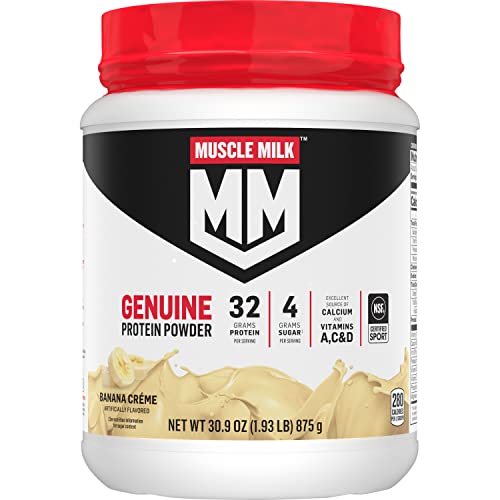 Muscle Milk Protein Powder, Banana Crème, 1.93 lbs, NSF Certified