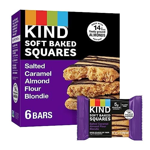 KIND Salted Caramel Blondie Bars, Gluten-Free, 5g Protein, 6 Pack
