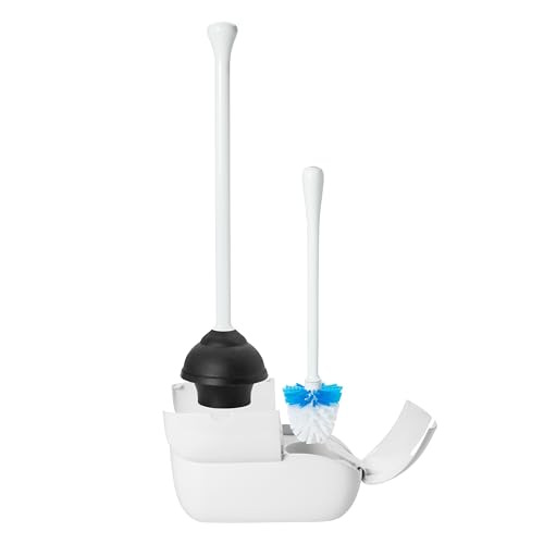 OXO Good Grips Toilet Brush & Plunger Set, White