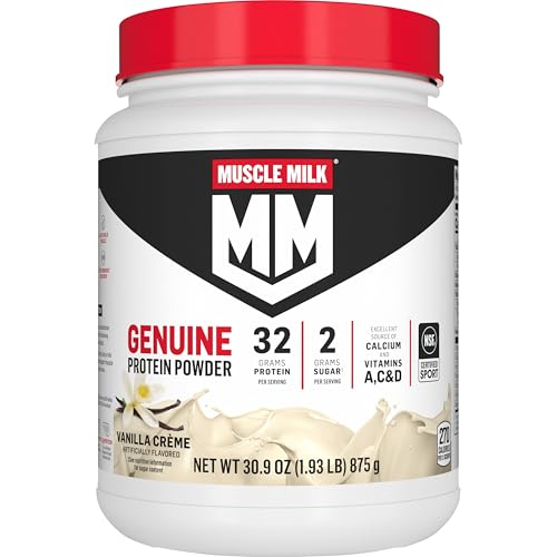 Muscle Milk Vanilla Protein Powder, 1.93 lbs, 32g Protein