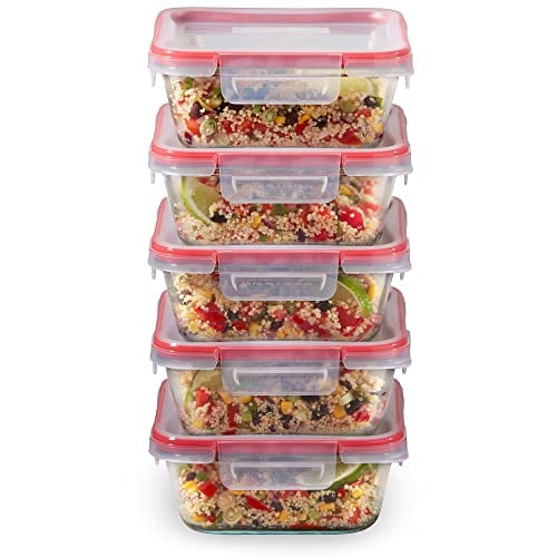 Pyrex Freshlock Glass Containers (5-Pack) Airtight & BPA-Free