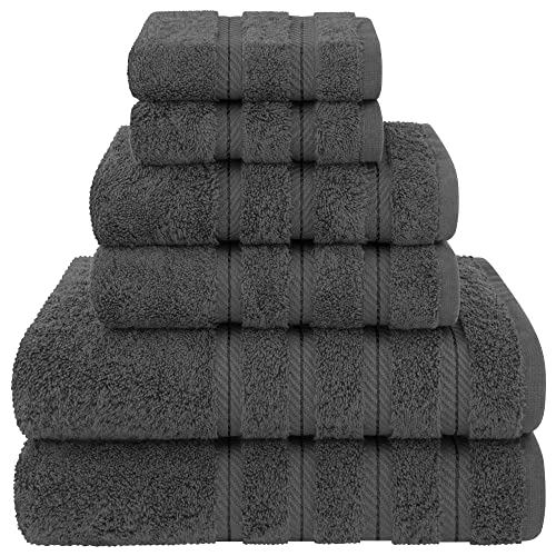 Luxury 6-Piece Dark Gray Turkish Towel Set – 100% Cotton