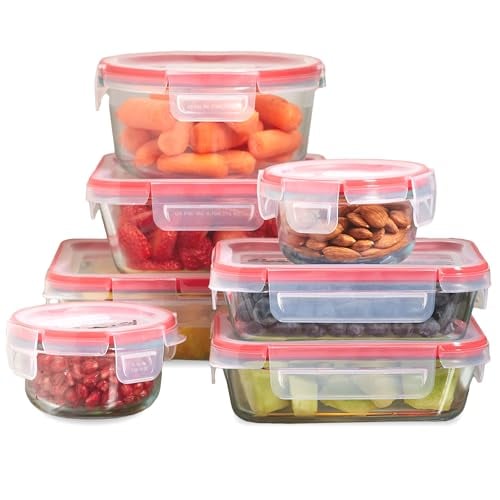 Pyrex Freshlock 7-Piece Glass Storage Containers, Airtight, BPA-Free