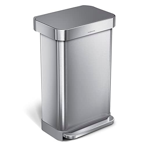 simplehuman 12 Gallon Stainless Steel Step Trash Can