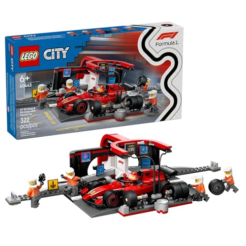 LEGO City F1 Pit Stop & Pit Crew with Ferrari Car Toy