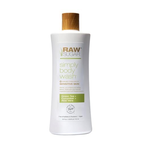 RAW SUGAR Body Wash, Green Tea & Cucumber, 25 Fl Oz