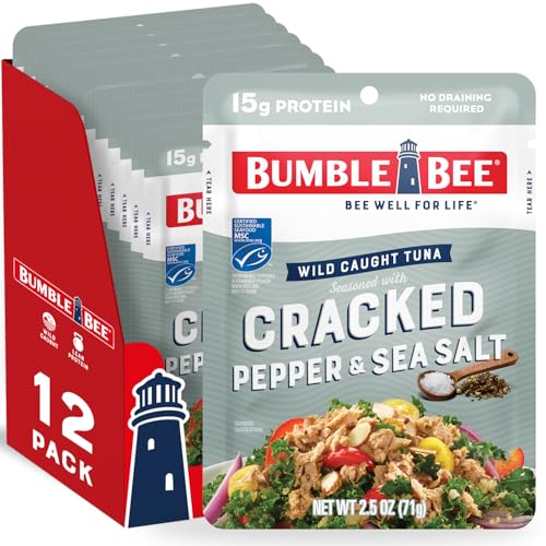 Bumble Bee Cracked Pepper & Sea Salt Tuna, 12 Pack