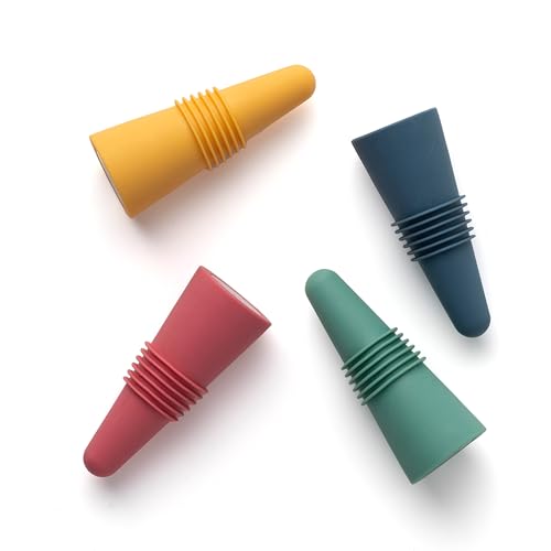 Rabbit Silicone Wine & Beverage Bottle Stoppers, Set of 4