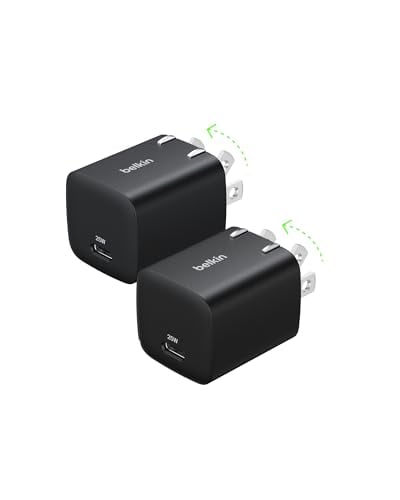 Belkin 25W USB-C Charger, 2-Pack, Super Fast Charging, Black