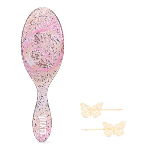 Wet Brush Detangler Kit: Glinda Brush & 2 Barrettes