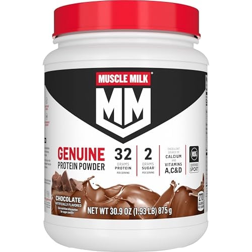 Muscle Milk Chocolate Protein Powder, 1.93 lbs, 32g Protein