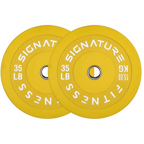 Signature Fitness 35LB Olympic Bumper Plate with Steel Hub