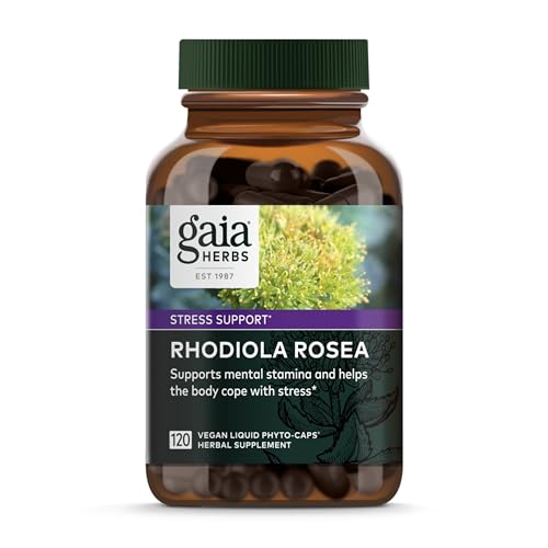 Gaia Herbs Rhodiola – Stress Support, 120 Vegan Capsules
