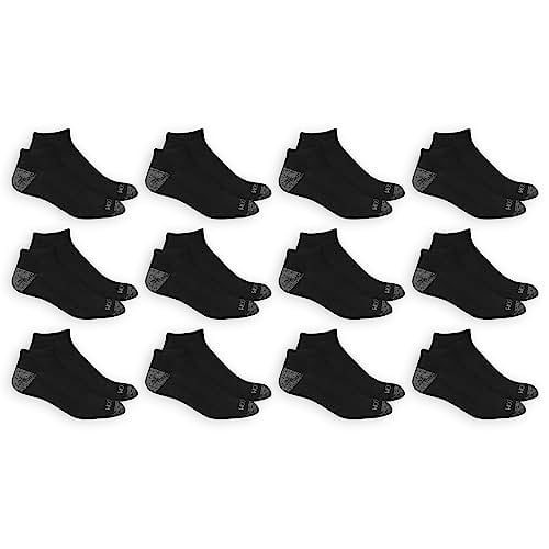 Fruit of the Loom Men’s Black Low Cut Socks, 12-Pack