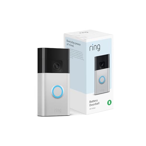 Ring Battery Doorbell | Satin Nickel, Video, Two-Way Talk, Motion Alerts