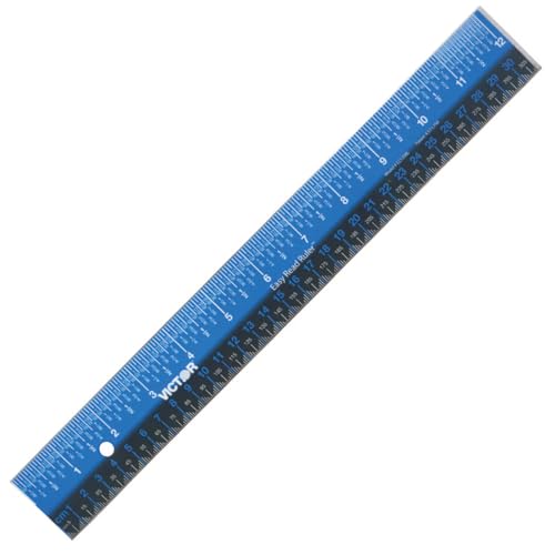 Victor 12″ Stainless Steel Ruler, Standard/Metric, Blue