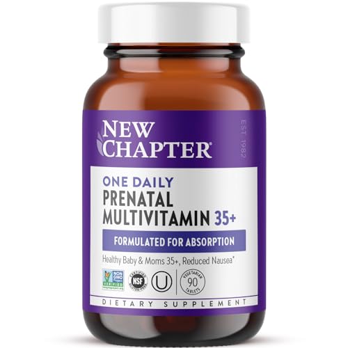 New Chapter Prenatal Vitamins, Age 35+, Methylfolate, Choline, 90 ct