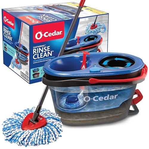 O-Cedar RinseClean Spin Mop & Bucket – Removes 99% Bacteria